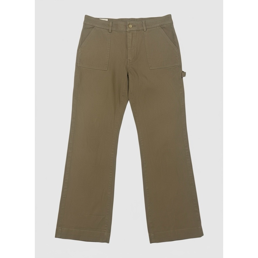 Lacoste Made in France Cotton Stretch Utility Pants Women's 38 Khaki Beige